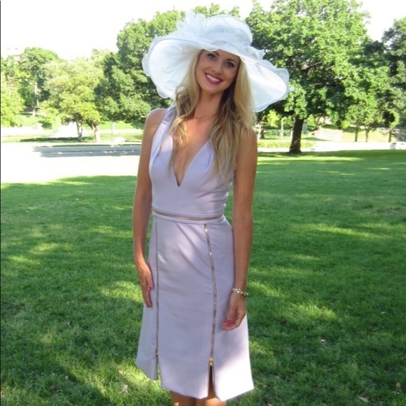 CUSHNIE Lavender Twisted Zipper Dress 6 - Picture 10 of 10